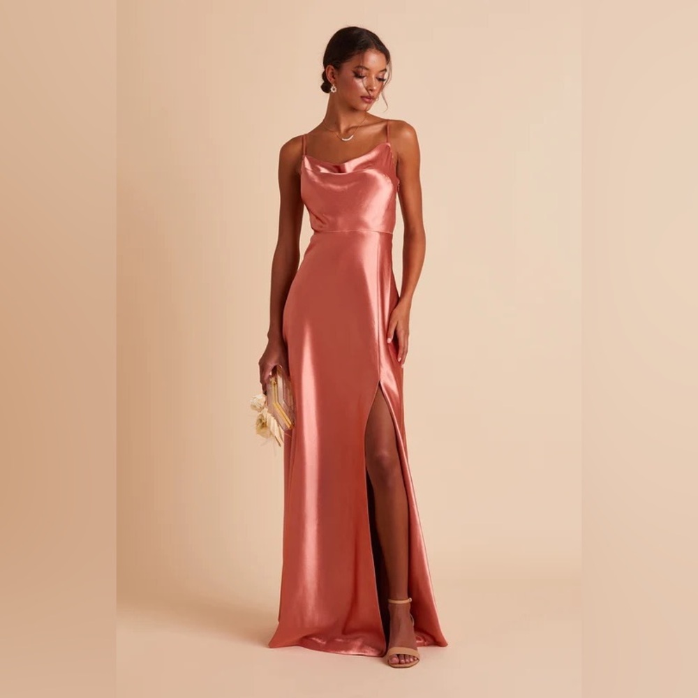 Birdy Grey Lisa Long Dress Satin Terracotta